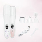 Electric 4 In 1 Epilator Ladies Household Multi-Function Water Washing Shaver, Pink, Purple Flower
