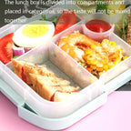 XINGCHENG XC-451 Microwave Student Lunch Box Plastic Compartment Portable Lunch Box, Blue, Pink
