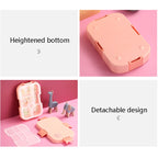 XINGCHENG XC-451 Microwave Student Lunch Box Plastic Compartment Portable Lunch Box, Blue, Pink