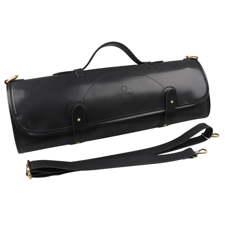 WESSLECO Chef Knife Storage Bag Portable Roll Knife Storage Bag, Portable Roll Black, WESSLECO Brown Portable Roll Black Black