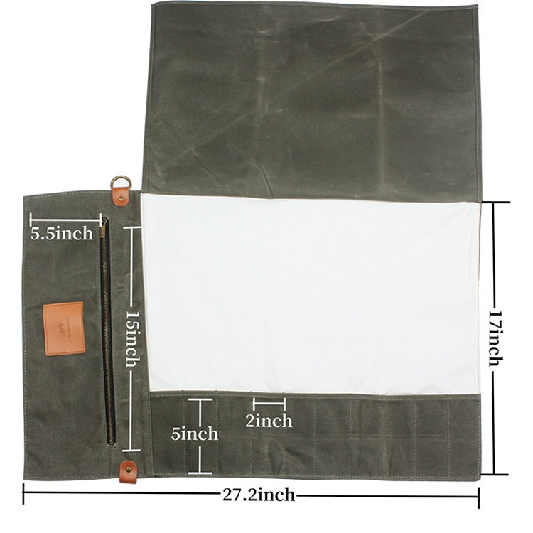 WESSLECO Canvas Roll Chef Knife Storage Bag, WESSLECO Army Green – Waterproof