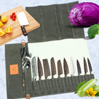 WESSLECO Canvas Roll Chef Knife Storage Bag, WESSLECO Army Green – Waterproof