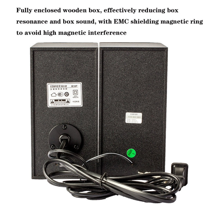 Edifier R18T Notebook Desktop Computer Mini Speaker Small Subwoofer, US Plug, R18T – Magnetic, TPU
