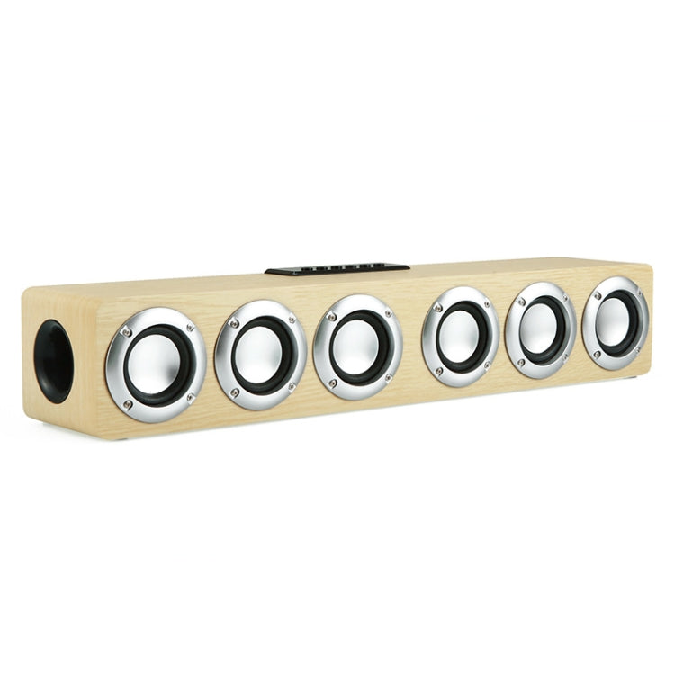 M1 Bluetooth Speaker Alarm Clock Wooden Wireless Desktop Loudspeaker, Yellow, Black – Bluetooth, TPU