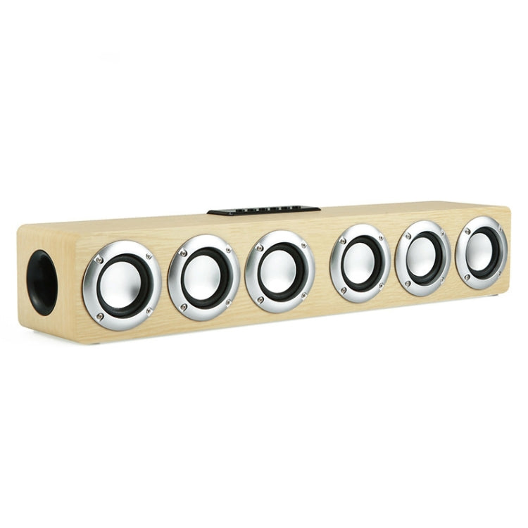 M1 Bluetooth Speaker Alarm Clock Wooden Wireless Desktop Loudspeaker, Yellow, Black – Bluetooth, TPU Yellow