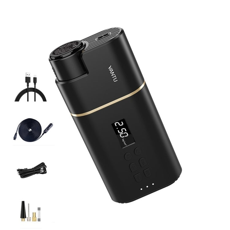 YANTU A31 Car Smart Digital Display Air Pump Electric Portable Tire Pump, Specification：, A31 Wireless Version Black A31 Wireless Version Black