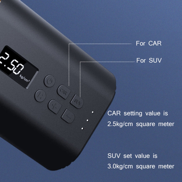 YANTU A31 Car Smart Digital Display Air Pump Electric Portable Tire Pump, Specification：, A31 Wireless Version Black