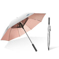 9033 Sun and Rain Dual-purpose Umbrella Multi-function Fan Titanium Silver Glue Sunscreen and UV Protection Long Handle Umbrella, Pink, Black, Ink Green – Waterproof Pink