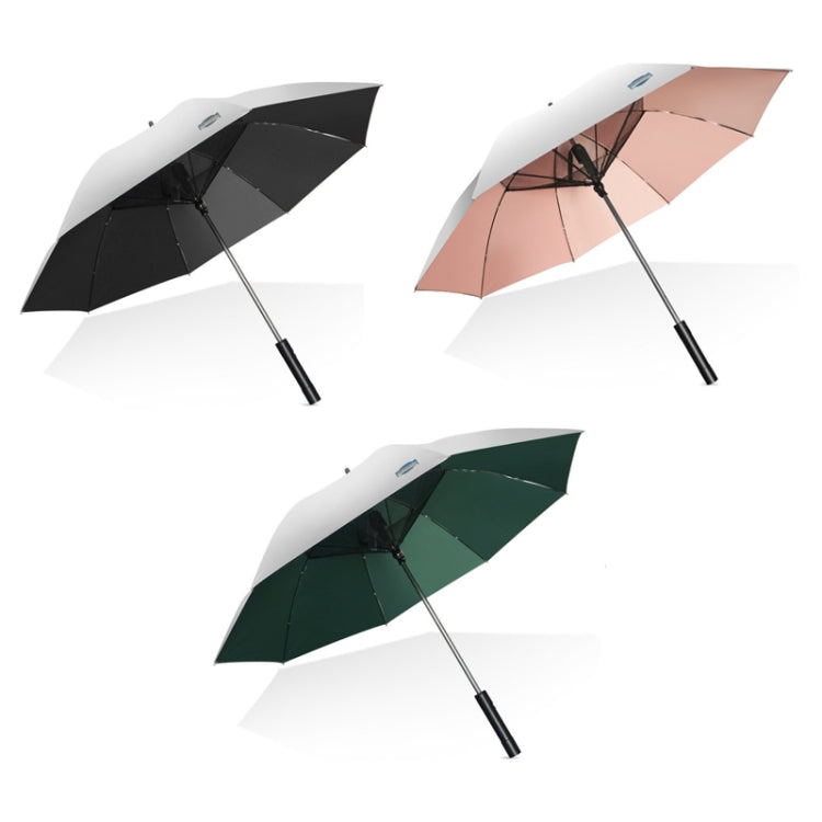 9033 Sun and Rain Dual-purpose Umbrella Multi-function Fan Titanium Silver Glue Sunscreen and UV Protection Long Handle Umbrella, Pink, Black, Ink Green – Waterproof