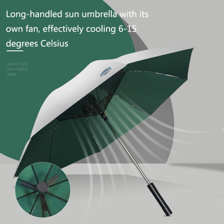 9033 Sun and Rain Dual-purpose Umbrella Multi-function Fan Titanium Silver Glue Sunscreen and UV Protection Long Handle Umbrella, Pink, Black, Ink Green – Waterproof