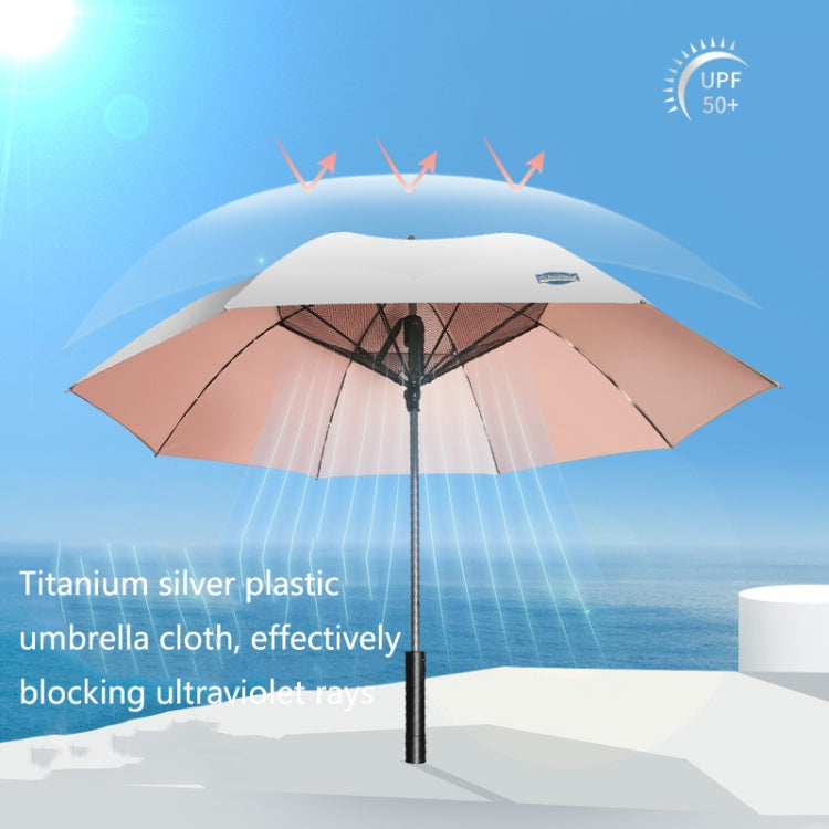 9033 Sun and Rain Dual-purpose Umbrella Multi-function Fan Titanium Silver Glue Sunscreen and UV Protection Long Handle Umbrella, Pink, Black, Ink Green – Waterproof