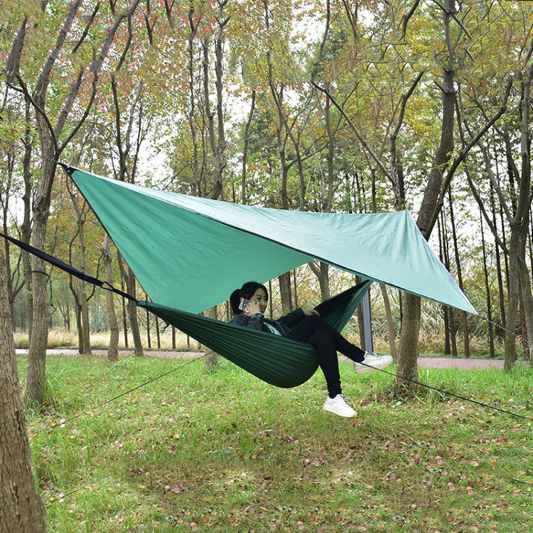 Outdoor Camping Sunshade + Anti-Mosquito Hammock Set Parachute Fabric Net Yarn Anti-Mosquito Hammock, 360x290cm Ink Green 360x290cm Ink Green Ink Green