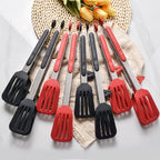 Stainless Steel Silicone Food Spatula Food Clip Barbecue Steak Clip Barbecue Baking Tool, Size: 9 Inch (Random Color Delivery), 9 Inch (Random Color Delivery), 12 Inch (Random Color Delivery), 9 Inch With Bracket(Random Color Delivery)... – Durable...