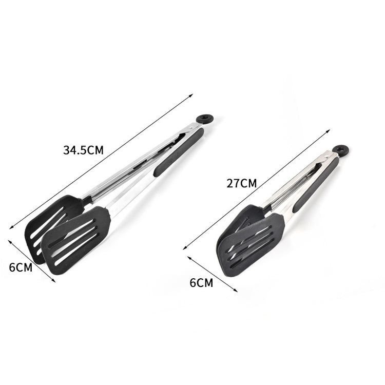 Stainless Steel Silicone Food Spatula Food Clip Barbecue Steak Clip Barbecue Baking Tool, Size: 9 Inch (Random Color Delivery), 9 Inch (Random Color Delivery), 12 Inch (Random Color Delivery), 9 Inch With Bracket(Random Color Delivery)... – Durable...