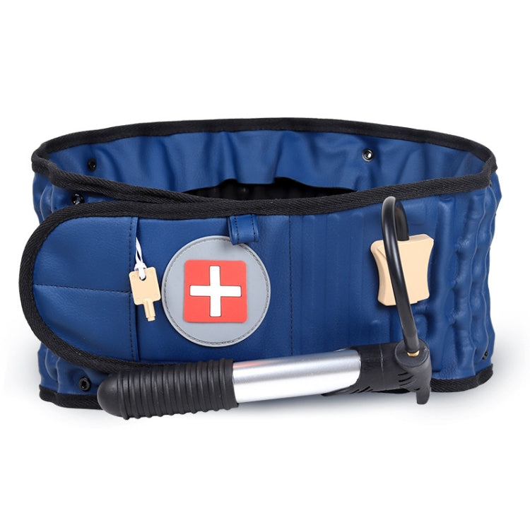Lumbar Spine Inflated Traction Belt Lumbar Disc Pneumatic Waist Protective Belt, Deep Blue Deep Blue