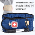 Lumbar Spine Inflated Traction Belt Lumbar Disc Pneumatic Waist Protective Belt, Deep Blue