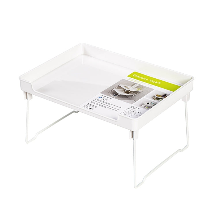 Kitchen Desktop Wardrobe Foldable Cabinet Storage Rack, White, Transparent White
