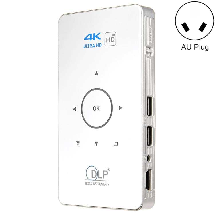 C6 2GB+32GB Android Smart DLP HD Projector Mini Wireless Projector, US Plug (Black), EU Plug (Black), UK Plug (Black), AU Plug (Black), US Plug (White), UK Plug (White), AU Plug (White) – TPU AU Plug (White)