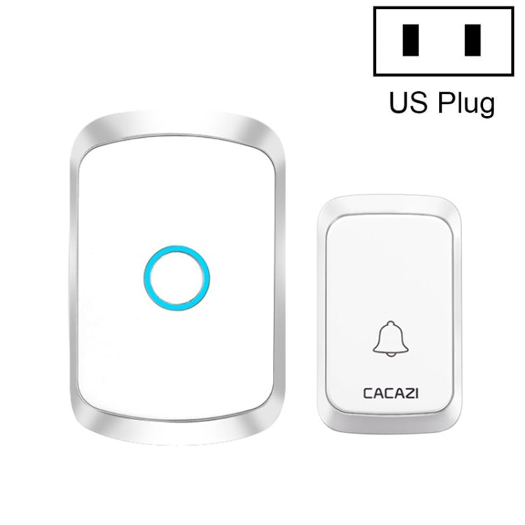 CACAZI A50 1 For 1 Wireless Music Doorbell without Battery, US Plug, EU Plug, UK Plug US Plug White