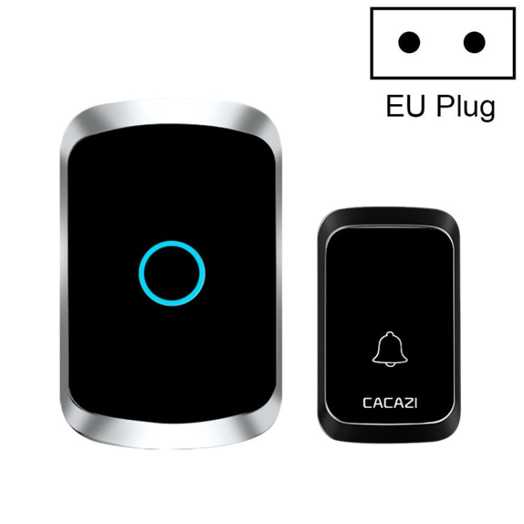 CACAZI A50 1 For 1 Wireless Music Doorbell without Battery, US Plug, EU Plug, UK Plug – Durable Build, Easy to Use EU Plug Black