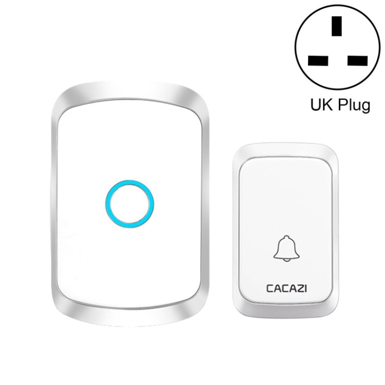 CACAZI A50 1 For 1 Wireless Music Doorbell without Battery, US Plug, EU Plug, UK Plug – Durable Build, Easy to Use UK Plug White
