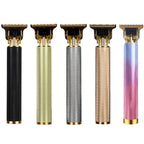 Hollow T-Shaped Steel Head Hair Trimmer USB Charging Carving Electric Hair Clipper, Steel Head (Gold), Steel Head (Silver), Steel Head (Gradient), Steel Head (Black)