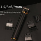 Hollow T-Shaped Steel Head Hair Trimmer USB Charging Carving Electric Hair Clipper, Steel Head (Gold), Steel Head (Silver), Steel Head (Gradient), Steel Head (Black)