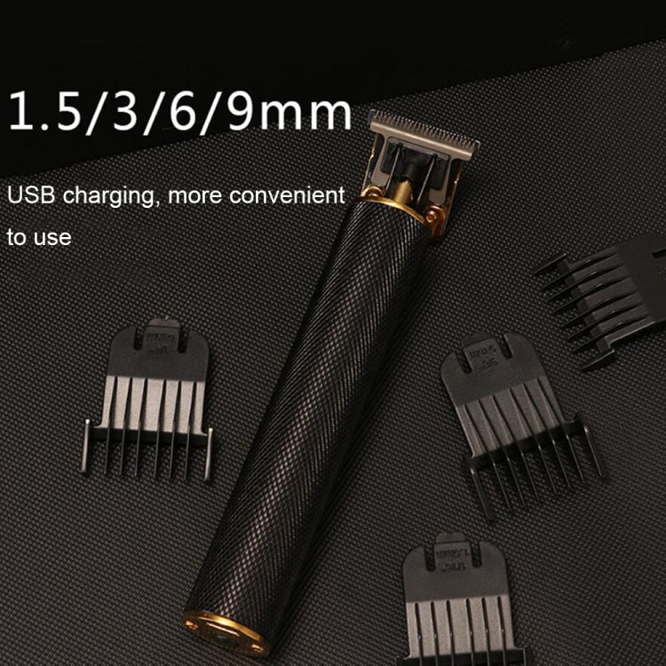 Hollow T-Shaped Steel Head Hair Trimmer USB Charging Carving Electric Hair Clipper, Steel Head (Gold), Steel Head (Silver), Steel Head (Gradient), Steel Head (Black)