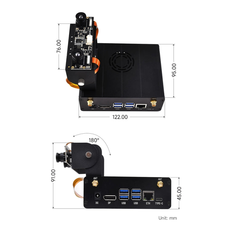 Waveshare 25334 For Jetson Orin Aluminum Alloy Case With Camera Holder, 25334