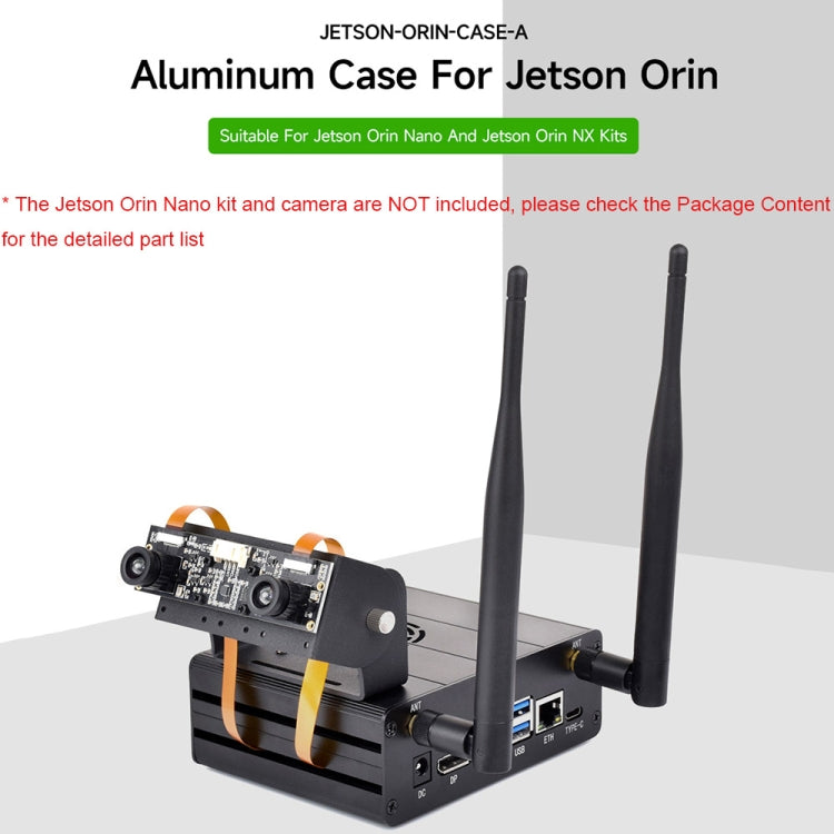 Waveshare 25334 For Jetson Orin Aluminum Alloy Case With Camera Holder, 25334