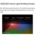 Waveshare 13.3 Inch 2K 2560×1440 HDMI/Type-C Display Interface AMOLED Touch Display, US Plug, EU Plug, UK Plug