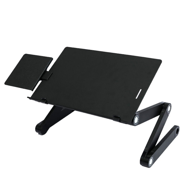 T8 Aluminum Alloy Folding & Lifting Laptop Desk Office Desk Heightening Bracket, with Mouse Board (Black), with Mouse Board (Silver), with Fan & Mouse Board (Black), with Fan & Mouse Board (Silver) – Aluminum Alloy with Mouse Board (Black)