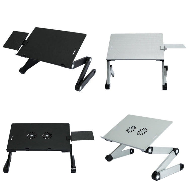 T8 Aluminum Alloy Folding & Lifting Laptop Desk Office Desk Heightening Bracket, with Mouse Board (Black), with Mouse Board (Silver), with Fan & Mouse Board (Black), with Fan & Mouse Board (Silver) – Aluminum Alloy