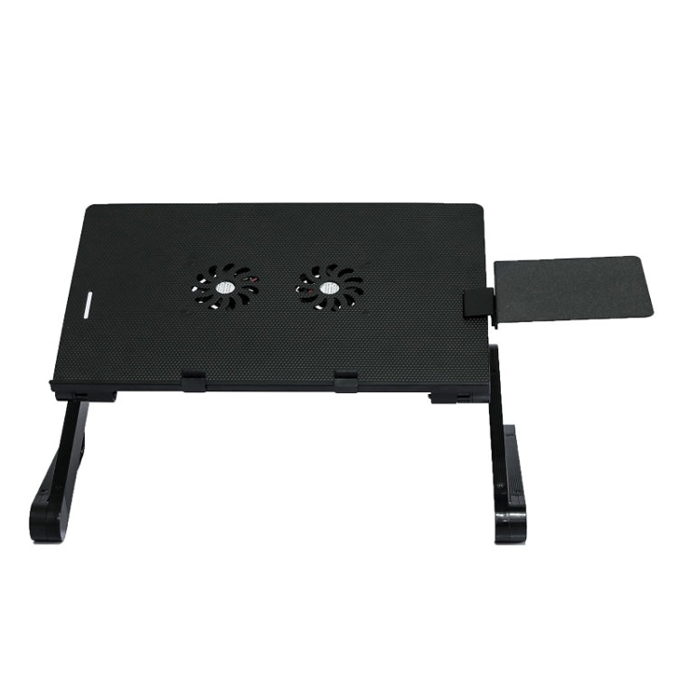 T8 Aluminum Alloy Folding & Lifting Laptop Desk Office Desk Heightening Bracket, with Mouse Board (Black), with Mouse Board (Silver), with Fan & Mouse Board (Black), with Fan & Mouse Board (Silver) – Aluminum Alloy with Fan & Mouse Board (Black)