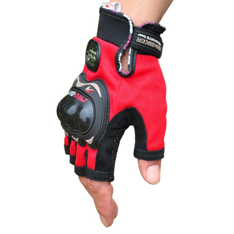 PRO-BIKER PRO01C Outdoor Cycling Glove Motorcycle Anti-Drop Safety Protection Half-Finger Glove, M, L, XL, XXL – Non-slip M Red
