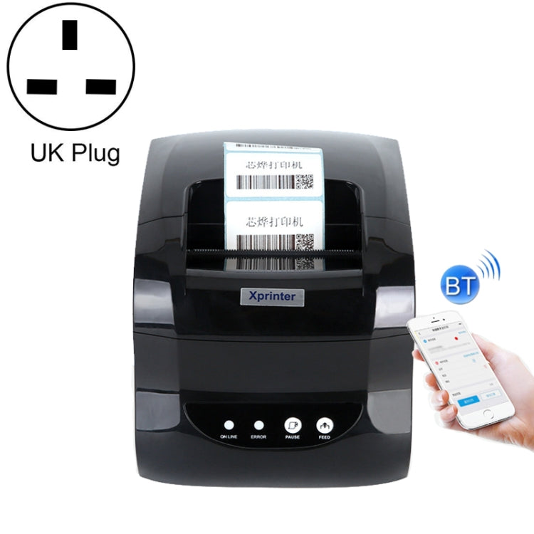 Xprinter XP-365B 80mm Thermal Label Printer Clothing Tag Supermarket Barcode Printer, US Plug, EU Plug, UK Plug, AU Plug – Durable Build, Easy to Use UK Plug