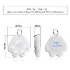 2 PCS HYC-09 Dog Paw Bluetooth Anti-Lost Device Pet Tracking Locator Keychain Smart Search Two-Way Alarm, Dog Paw Light Blue, Dog Paw Green, Dog Paw Pink, Dog Paw Red, Dog Paw Dark Blue, Dog Paw Dark Gray, Dog Paw Black, Dog Paw White