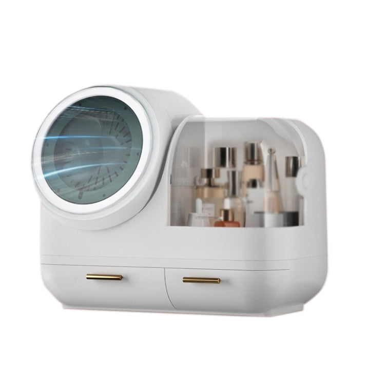 Mirror Desktop Makeup And Dustproof Drawer Storage Box With LED Light, Green LED Model, Pink LED Model, White LED Model, Green LED + Fan Model, Pink LED + Fan Model, White LED + Fan Model – Waterproof White LED + Fan Model