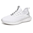 Men Lightweight Breathable Mesh Sneakers Flying Woven Casual Running Shoes, 38, 39, 40, 41 38 White