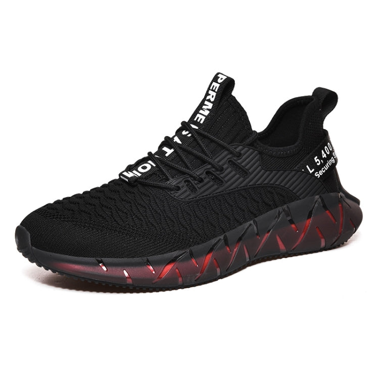 Men Lightweight Breathable Mesh Sneakers Flying Woven Casual Running Shoes, 42, 43, 44, 45 – Wear-resistant, Non-slip 44 Plus Velvet Winter Black