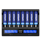 XTAR 8-Slot Battery Charger LCD Display Charger QC3.0 Type C Fast Charger for 21700 / 18650 Battery, VC8 – Durable Build, Easy to Use