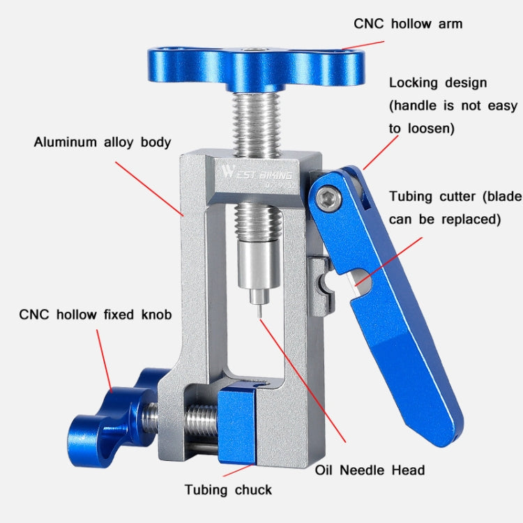 WEST BIKING YP0719252 Bicycle Oil Needle Installation Tool Cycling Tubing Jack Repair Tool, WEST BIKING YP0719252 – Waterproof, Aluminum Alloy