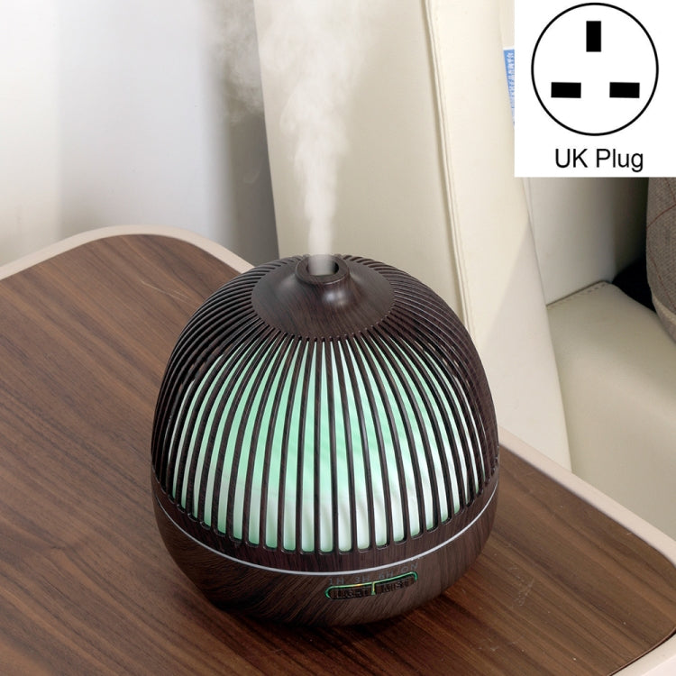 Bird Cage Wood Graphic Aromatherapy Machine Ultrasonic Smart Home Colorful Night Light Hollow Humidifier, US Plug, EU Plug, AU Plug, UK Plug – Durable Build, Easy to Use UK Plug Deep Wood Pattern