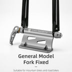 CYCLINGBOX BG-0171 Bike Aluminum Portable Quick-Removal Front Fork Fixed Frame Rear Hanging Frame Car Top Fixture Equipment, Black, Red, Titanium Color
