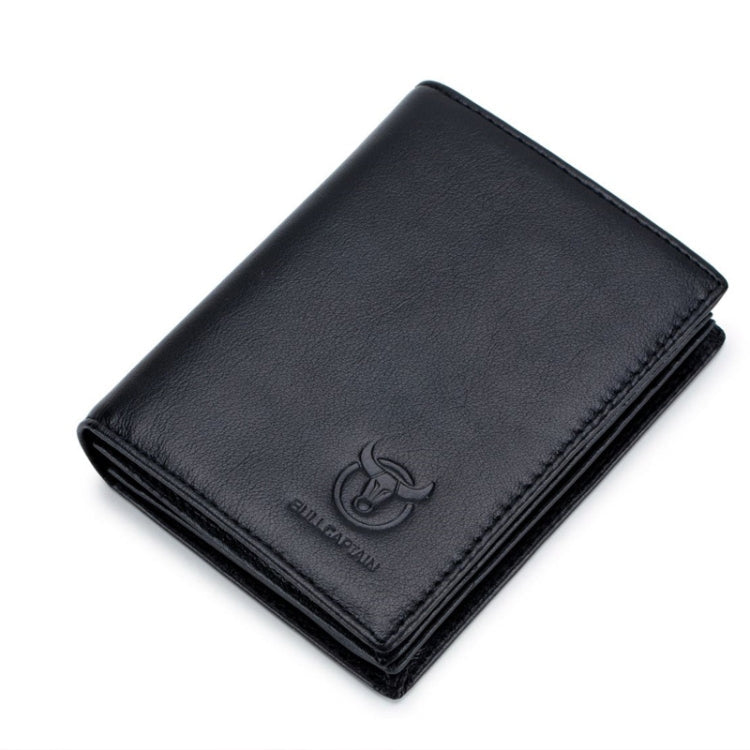 BUFF CAPTAIN 027 Men Short Anti-Theft Wallet Leather Multi-Card Thicken Wallet, Black, Brown, Luxurious Ash, Blue – Leather Black