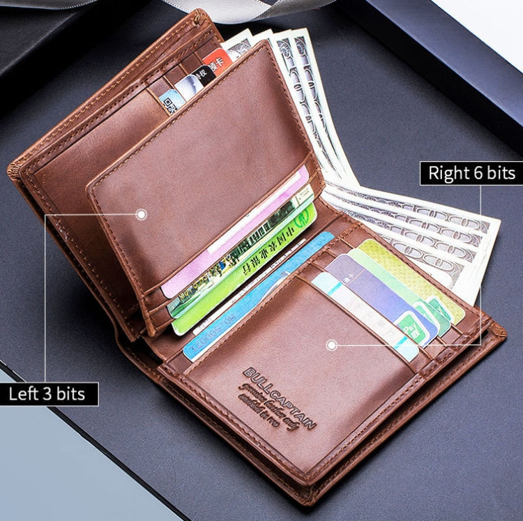 BUFF CAPTAIN 027 Men Short Anti-Theft Wallet Leather Multi-Card Thicken Wallet, Black, Brown, Luxurious Ash, Blue – Leather