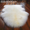 Pure Real Wool Sofa Cushion Fur Full Whole Sheepskin Carpet Window Decoration Mat, 60x90cm, 65x100cm – Leather 60x90cm White