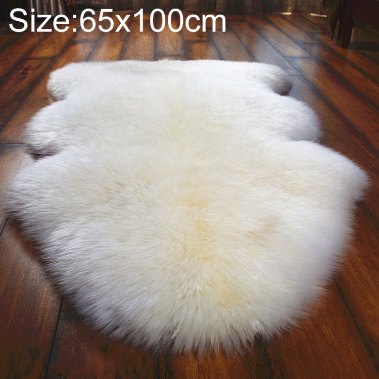 Pure Real Wool Sofa Cushion Fur Full Whole Sheepskin Carpet Window Decoration Mat, 60x90cm, 65x100cm – Leather 65x100cm White