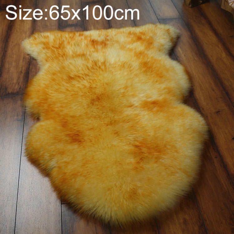 Pure Real Wool Sofa Cushion Fur Full Whole Sheepskin Carpet Window Decoration Mat, 60x90cm, 65x100cm – Leather 65x100cm Beige Gold Tip