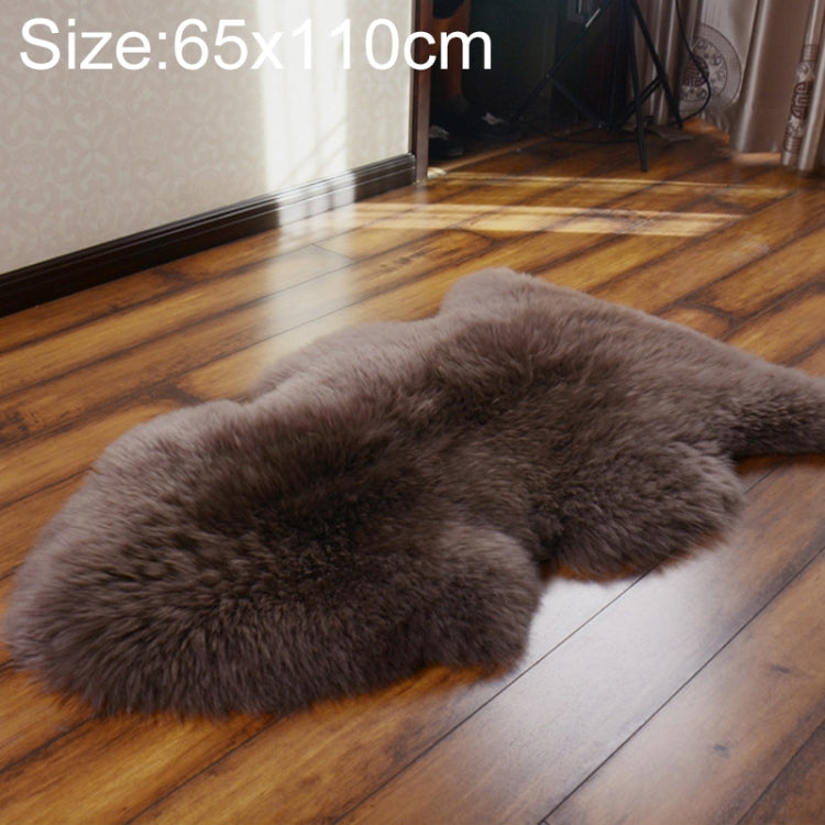 Pure Real Wool Sofa Cushion Fur Full Whole Sheepskin Carpet Window Decoration Mat, 65x110cm, 80x120cm – Leather 65x110cm Bean Paste